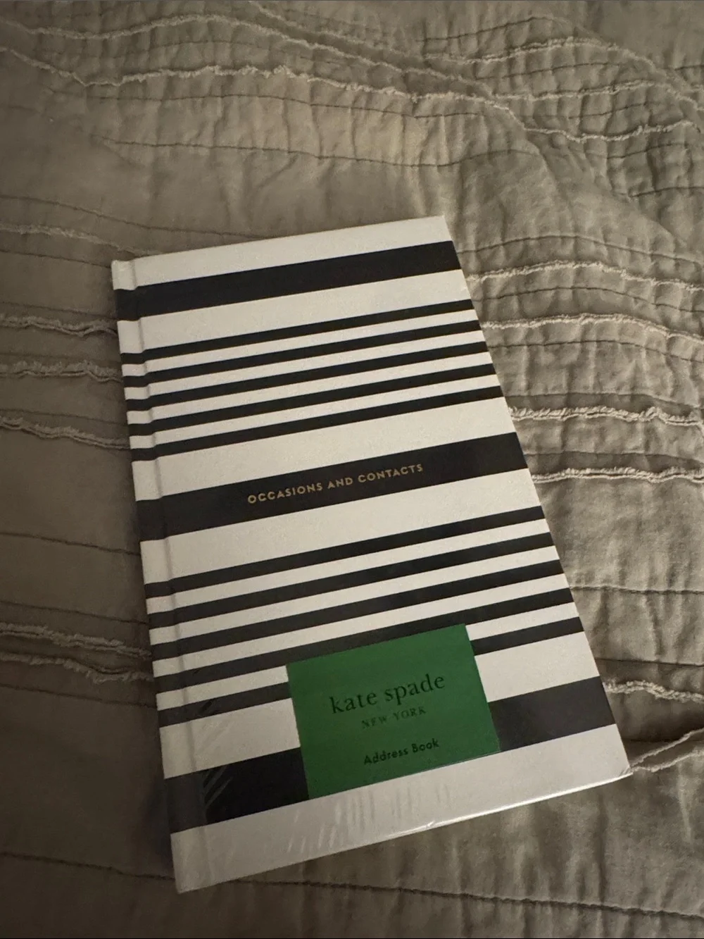 NWT kate spade Black & White Striped Address and OccasionsBook